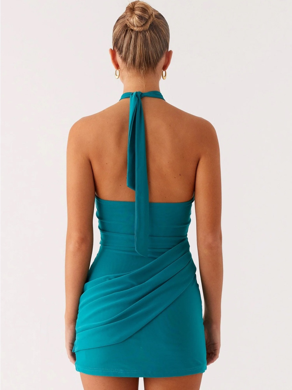Peppermayo Teal Halter Mini Dress with Ring Detail - Picture 4 of 4